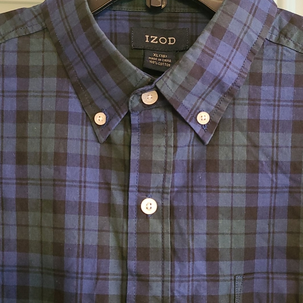 Mens NWT Green Blue Black Plaid Pattern